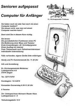 Page 1 Senioren aufgepasst Computer für Anfänger Sie haben noch