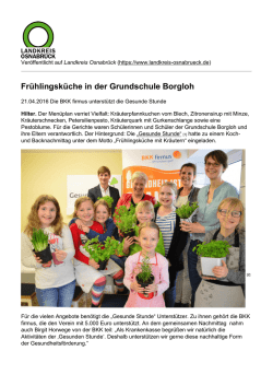 Frühlingsküche in der Grundschule Borgloh