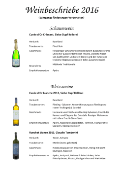 Weinbeschriebe - Qualifikationsverfahren Refa / ReAn