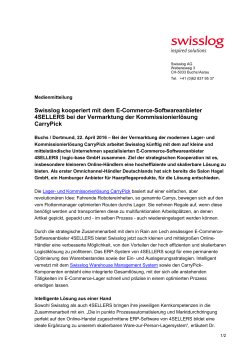 Swisslog news release template DEUTSCH