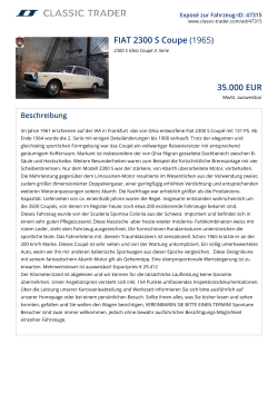FIAT 2300 S Coupe (1965) 35.000 EUR