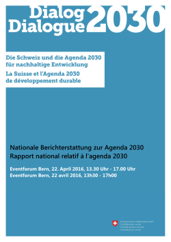 Nationale Berichterstattung zur Agenda 2030 Rapport national