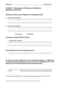 Formblatt 1: Bewerbung - Erfurt