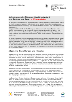 Anforderungen im Münchner Qualitätsstandard zum Sanieren
