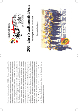 Jubiläumsschrift - Stadtmusik Bern