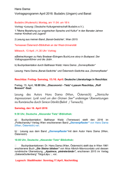 Hans Dama Programm April 2016