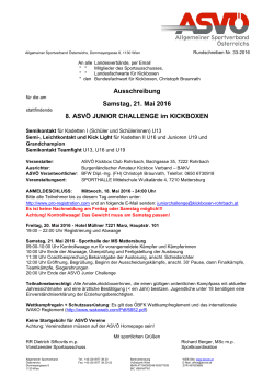 Sa 21. Mai 2016 ASVÖ Junior Challenge im KICKBOXEN