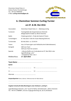 Ausschreibung 6. Chemnitzer Sommer-Curling