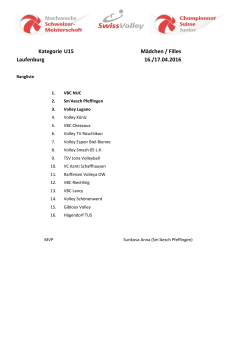 Kategorie U15 Mädchen / Filles Laufenburg 16./17.04.2016