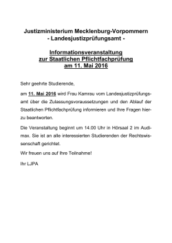 Informationsveranstaltung des LJPA in Greifswald
