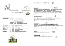 Informationen und Einladungen