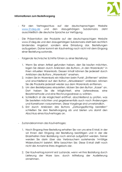 Informationen zum Bestellvorgang