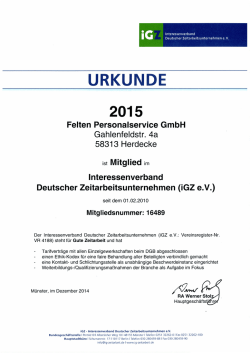 IGZ-Mitgliedschaftsbest&auml;tigung