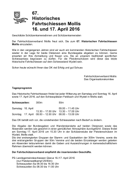 67. Historisches Fahrtschiessen Mollis 16. und 17. April 2016