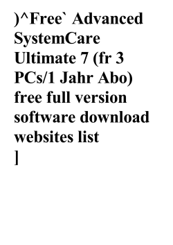 Free` Advanced SystemCare Ultimate 7 (fr 3 PCs/1 Jahr Abo