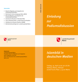 Islambild in deutschen Medien Einladung zur