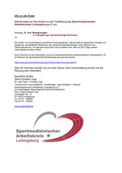 Info an alle &Auml;rzte! Hiermit laden wir Sie herzlich zu der Fortbildung