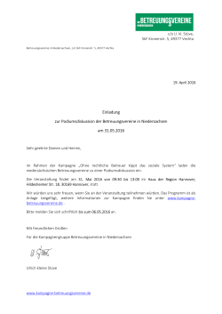 Einladung Podiumsdiskussion Hannover 31.05.