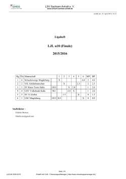 LJL u10 (Finale) 2015/2016 - Landesschachverband Sachsen