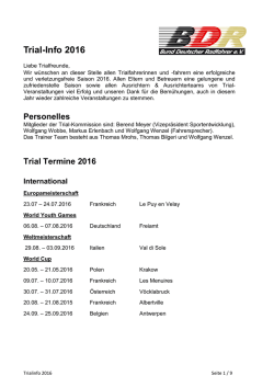Infos Trial 2016 - Bund Deutscher Radfahrer