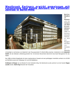 Westbrook Partners erwirbt gemeinsam mit - Rohmert
