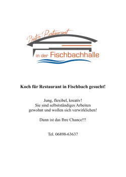Koch für Restaurant in Fischbach gesucht!