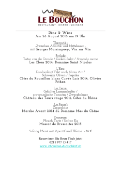 Dine & Wine - Le Bouchon