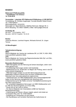 Ausschreibung Dressurturnier 2016