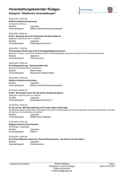 Veranstaltungskalender Rodgau