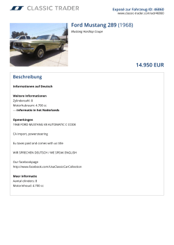 Ford Mustang 289 (1968) 14.950 EUR