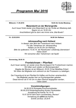 KDFB Schwarzenfeld Programm Mai 2016