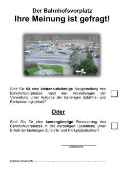 Ihre Meinung ist gefragt! - UBV