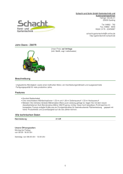 John Deere - Z997R Beschreibung Features Alle technischen Daten 1