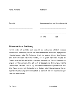 Eidesstattliche Erkl&auml;rung zur Eigenst&auml;ndigkeit
