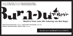 Musik & Texte zum 100. Todestag von Max Reger
