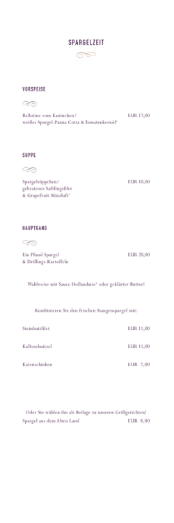 spargelzeit - Restaurant Waterkant