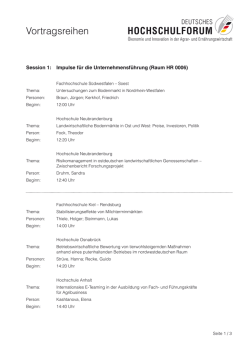 HOCHSCHULFORUM Vortragsreihen