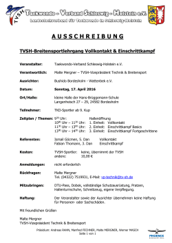 Ausschreibung - Taekwondo-Verband Schleswig