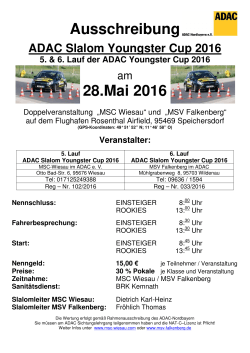 Ausschreibung ADAC Slalom Youngster Cup 2016 1 - MSC