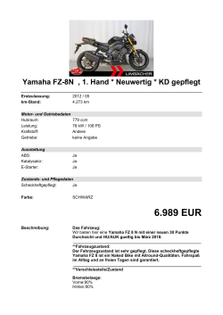 Detailansicht Yamaha FZ-8N €,€1. Hand * Neuwertig