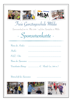 Sponsorenkarte - Milda - Freie Ganztagsschule Milda