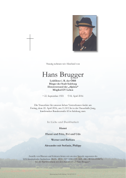 Hans Brugger - Bestattung Jung