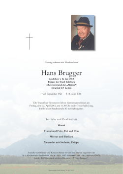 Hans Brugger - Bestattung Jung