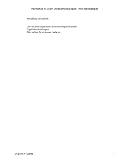 Hochschule f&uuml;r Grafik und Buchkunst Leipzig - www.hgb