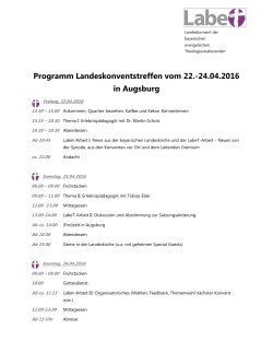 Programm - Landeskonvent der bayerischen evangelischen