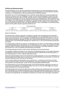 Einf&uuml;hrung Nutzwertanalyse