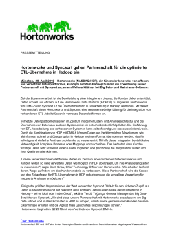 Hortonworks und Syncsort gehen Partnerschaft f&uuml;r die