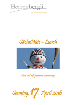 Sonntag, 17. April 2016 Sächsilüüte - Lunch