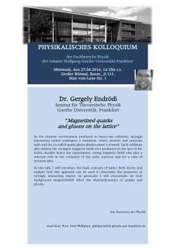 PHYSIKALISCHES KOLLOQUIUM Dr. Gergely Endr&ouml;di