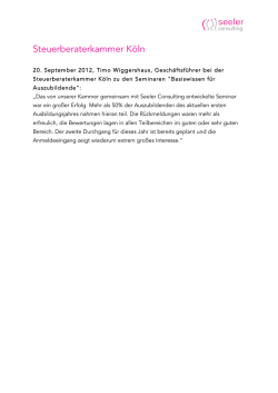 Steuerberaterkammer Köln - Seeler Consulting Team
